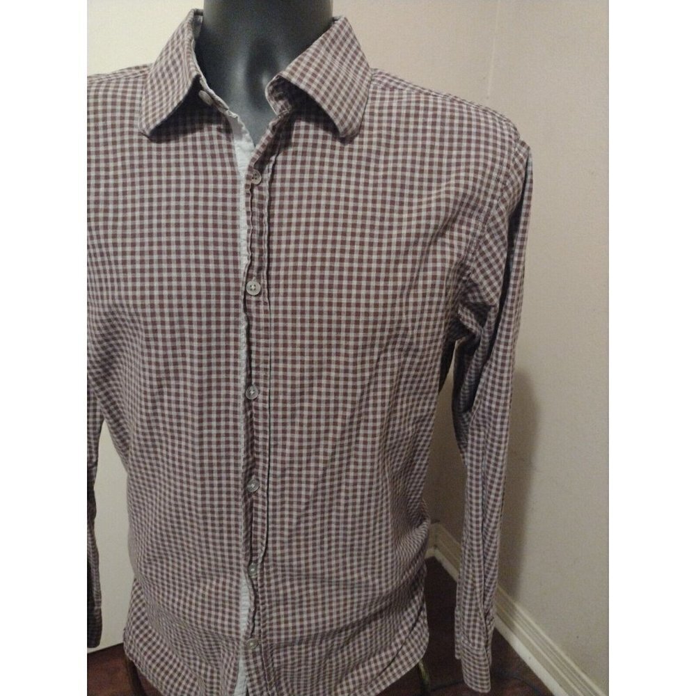 Hickey Freeman Shirt Men’s Large L Cotton Button Down Long Sleeve Red Gray - Picture 12 of 12